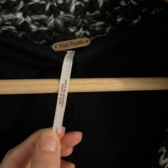 FREE PEOPLE Last Dance Duster/Cardigan Black/White Size: L - Picture 11 of 12